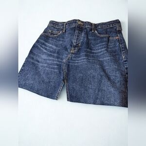 Old Navy High-Rise Jean Skirt Womens High Waist Secret-Smooth Pocket Fray Hem